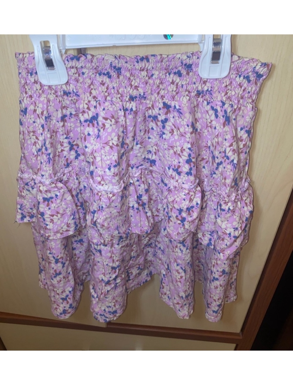 Btween Girls Purple Floral Tiered Ruffle Skirt Size 10/12